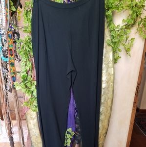 EILEEN FISHER BLACK SILK PANTS